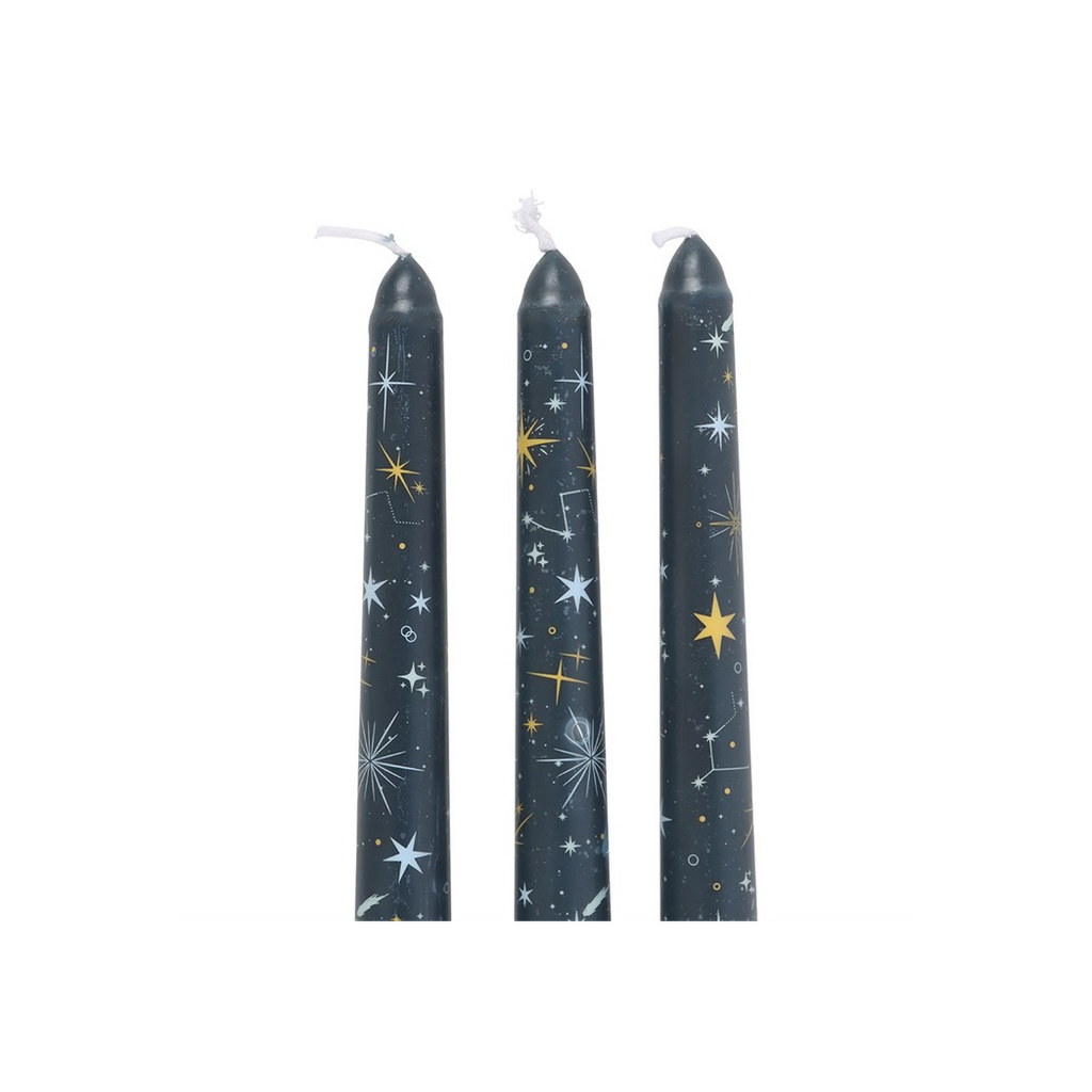 Set of 3 Starry Night Taper Candles