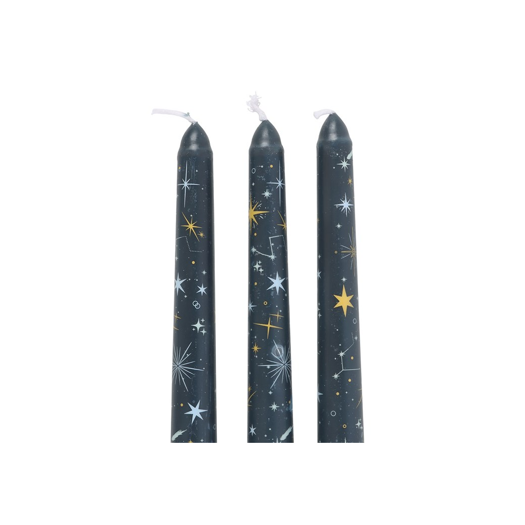 Set of 3 Starry Night Taper Candles
