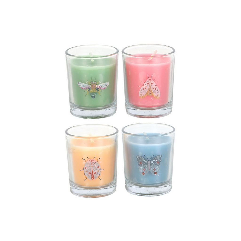 Set of 4 Floral Bug Mandarin & Bergamot Candles