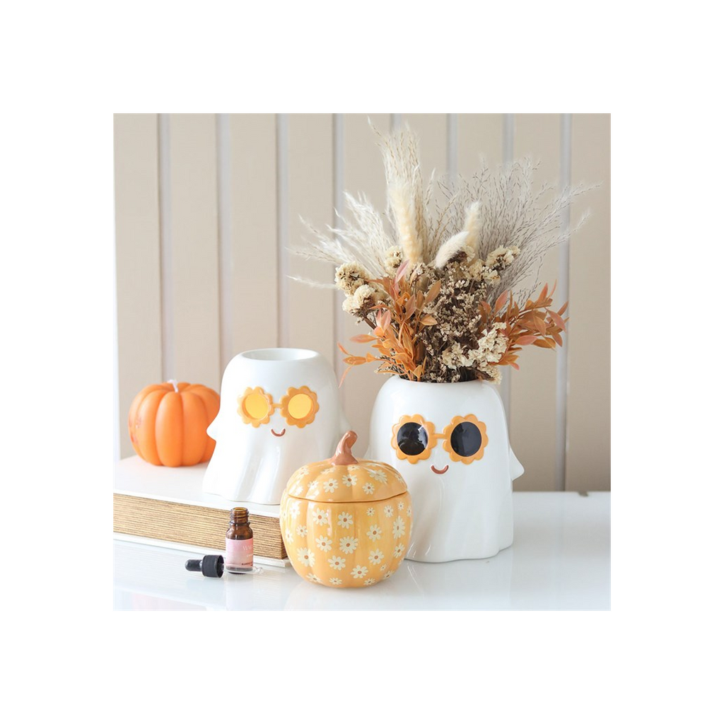 Groovy Floral Pumpkin Oil Burner