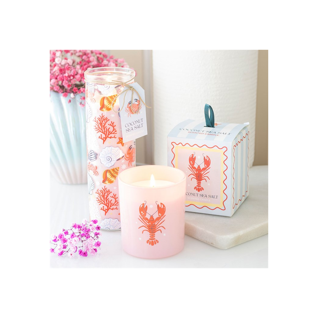 Pastel Shell Print Coconut & Sea Salt Tube Candle