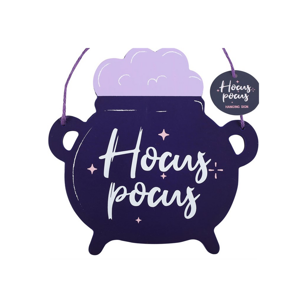 Hocus Pocus Cauldron Shaped Hanging Sign