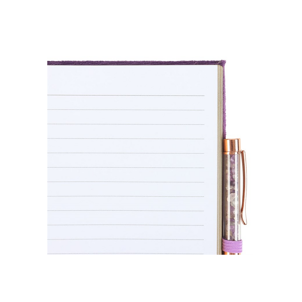 Book of Spells Journal with Amethyst Crystal Pen