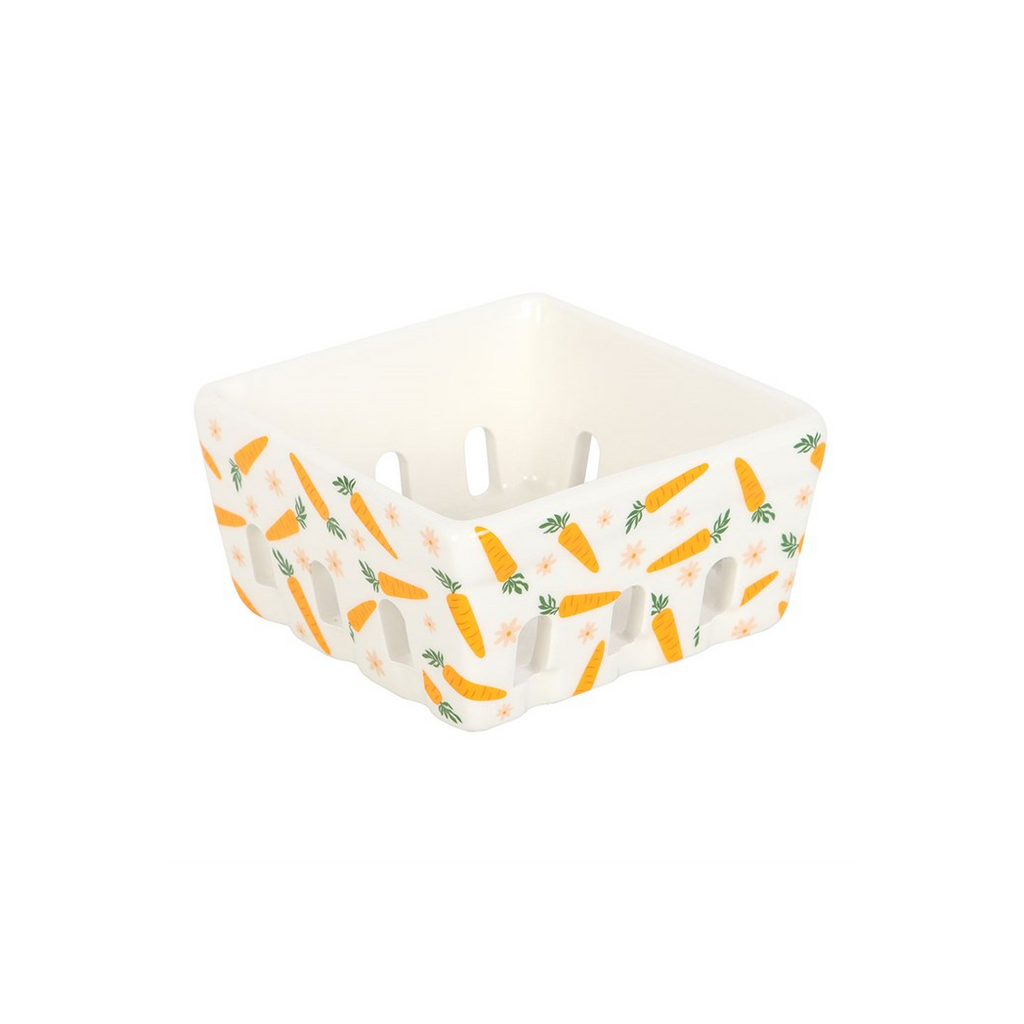Carrot Patch Ceramic Berry Basket