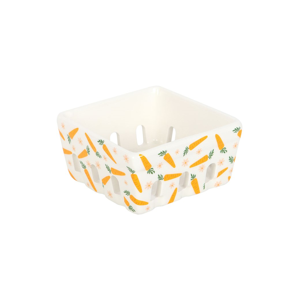 Carrot Patch Ceramic Berry Basket