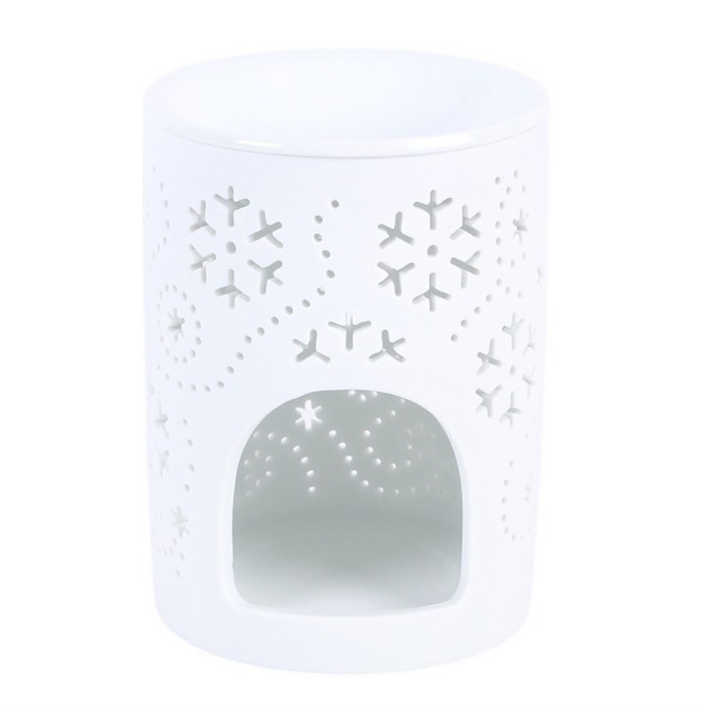 White Snowflake Cut Out Oil Burner and Wax Warmer