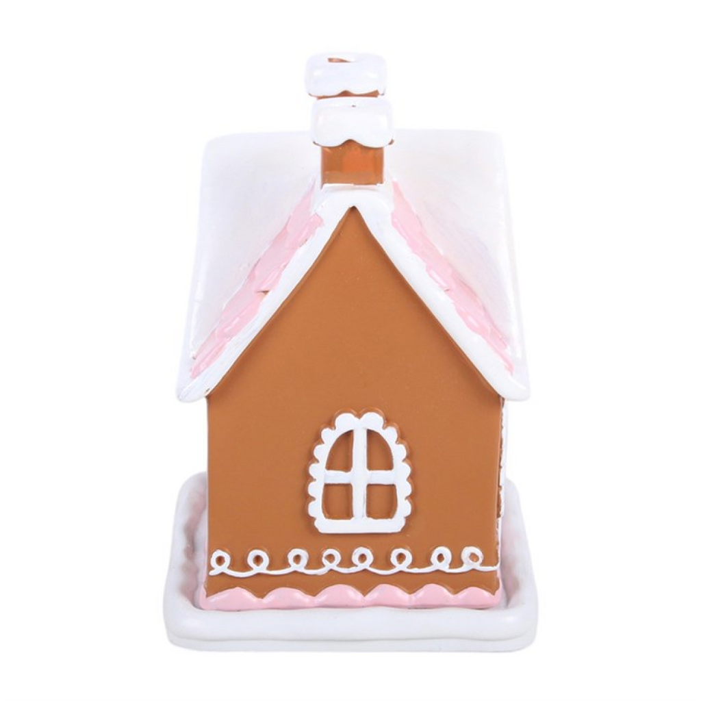 Pink Gingerbread House Incense Cone Burner