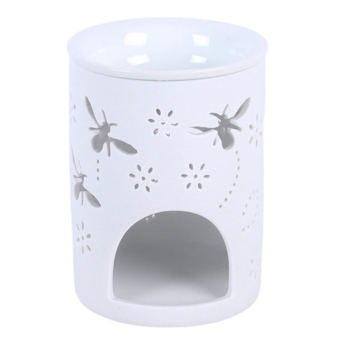 White Bee and Flower Cut Out Oil Burner and Wax Warmer