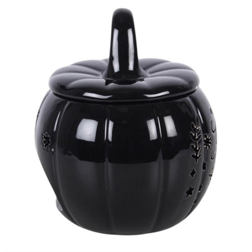 Black Folk Pumpkin Oil Burner and Wax Warmer