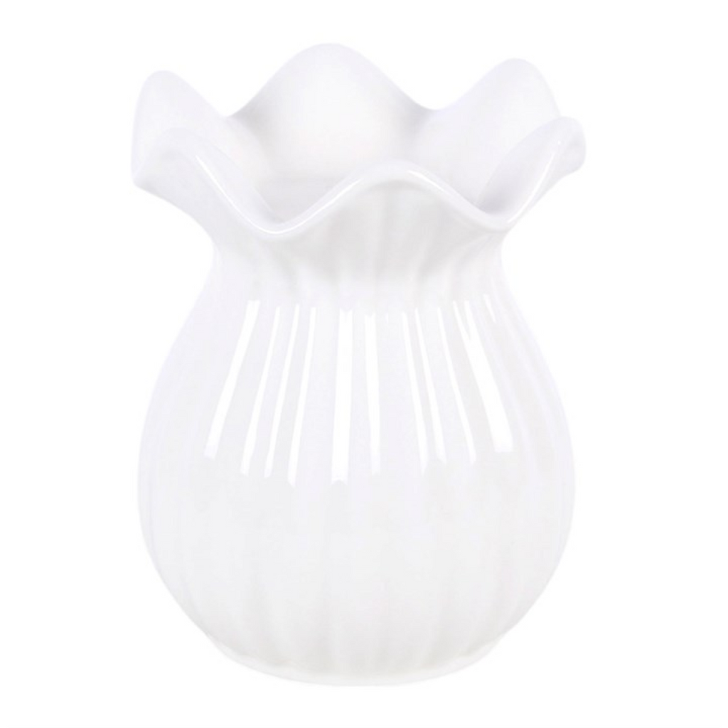 White Pleated Flare Oil Burner