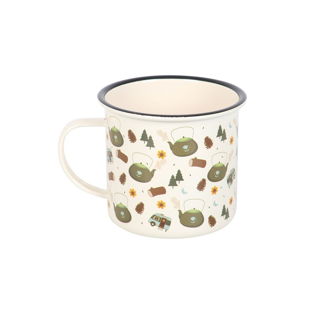 Camping Print Enamel Mug