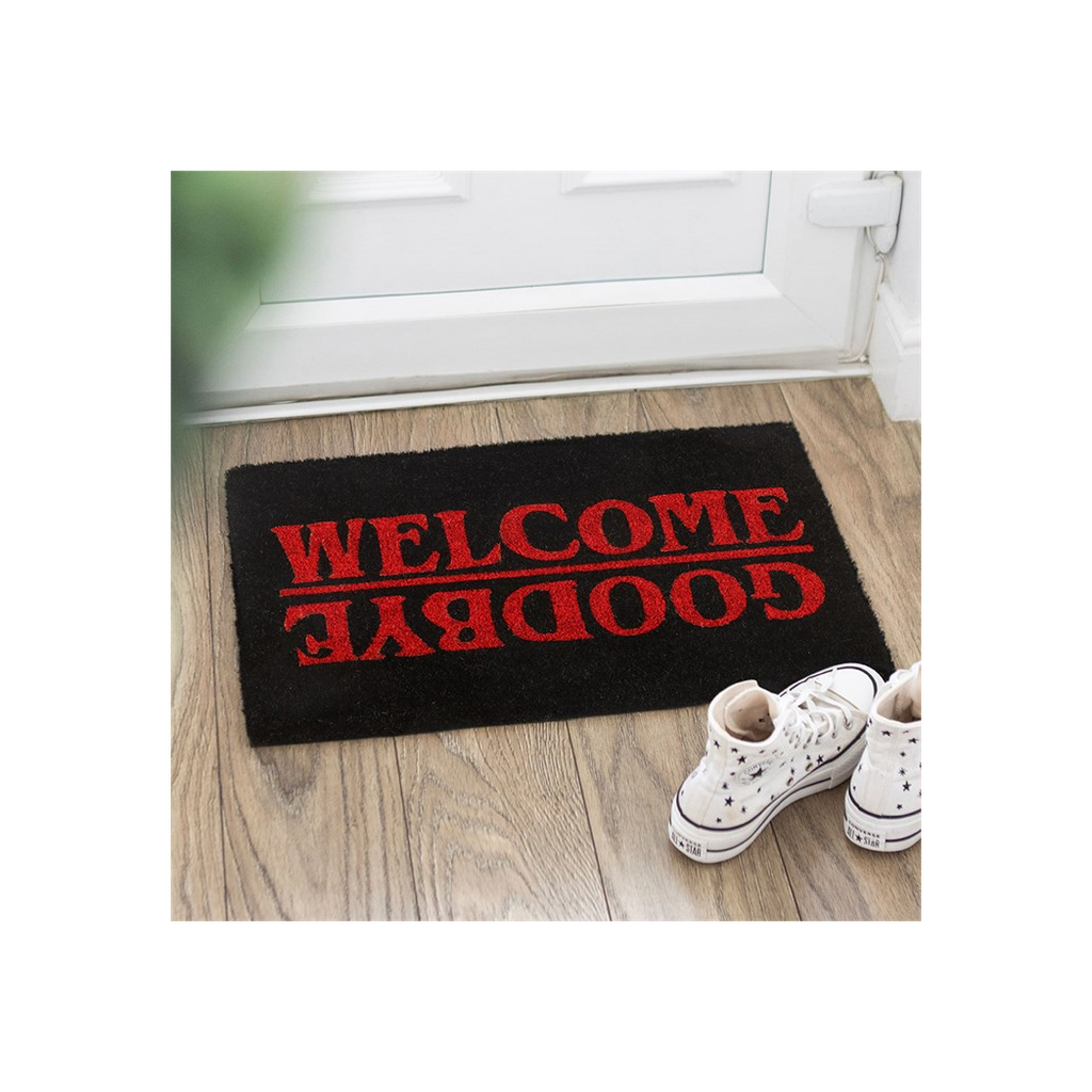 Black Welcome Goodbye Doormat
