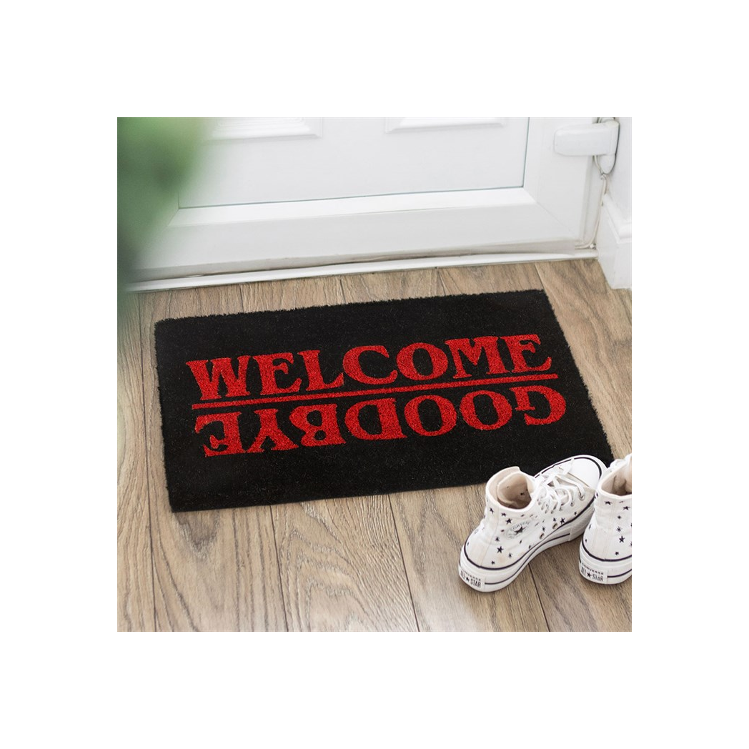 Black Welcome Goodbye Doormat