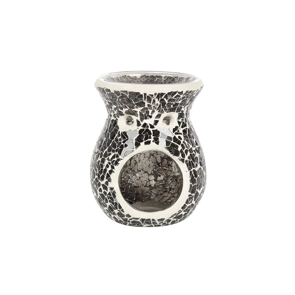 Small Gunmetal Grey Crackle Oil Burner and Wax Warmer