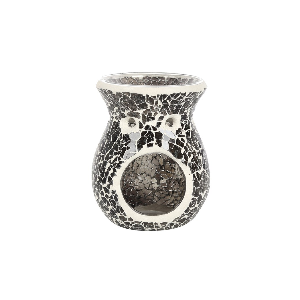 Small Gunmetal Grey Crackle Oil Burner and Wax Warmer