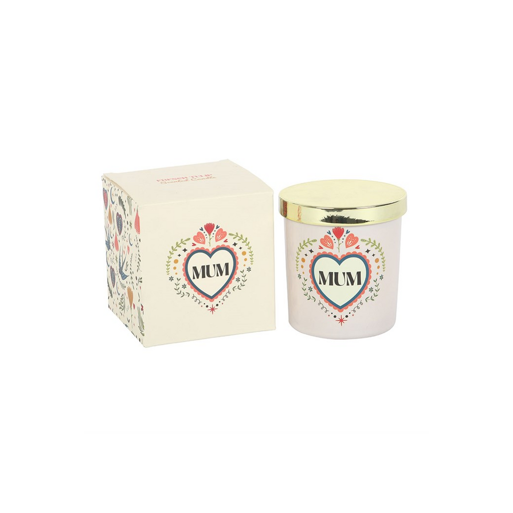 Mum Folk Heart French Tulip Candle