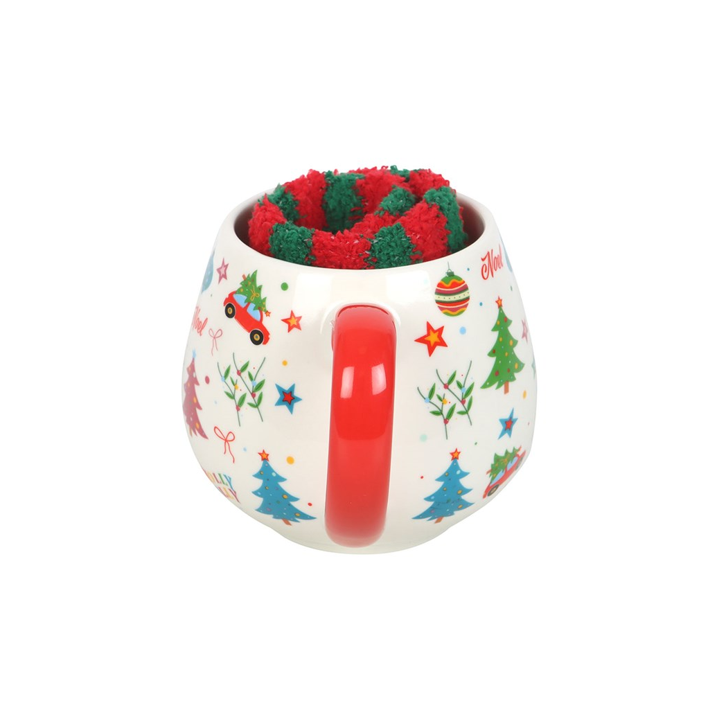 Nostalgic Christmas Print Mug and Socks Set