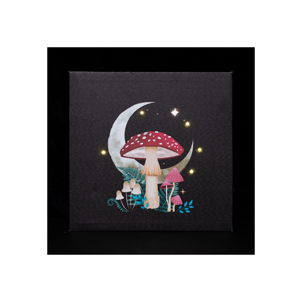 Forest Mushroom Light Up Canvas Plaque