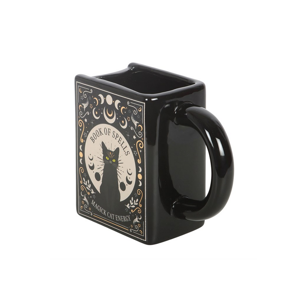 Black Cat Magick Book of Spells Book Shaped Mug