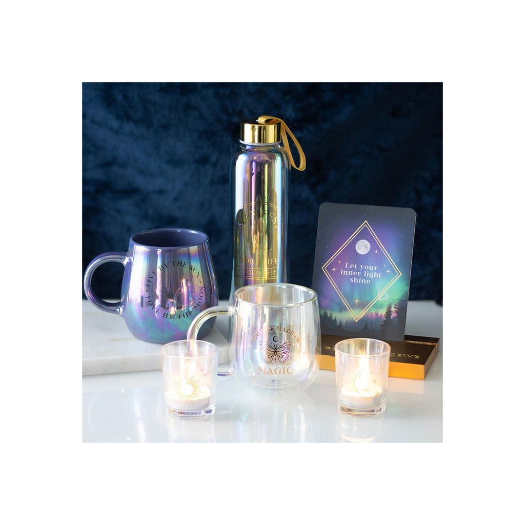 Iridescent Sun and Moon Votive Candle Holders