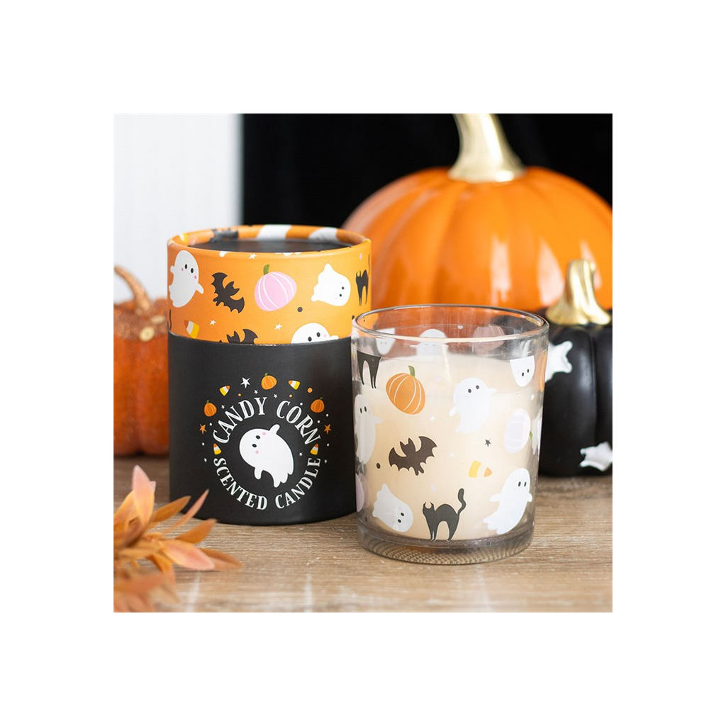 Sweet and Spooky Candy Corn Candle