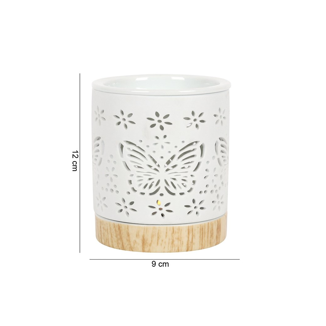 Matte Ceramic Butterfly Oil Burner