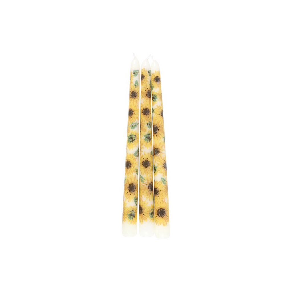 Set of 3 Sunflower Taper Candles