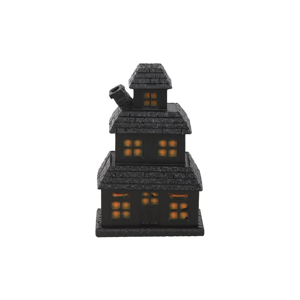 Black Haunted House Incense Cone Holder