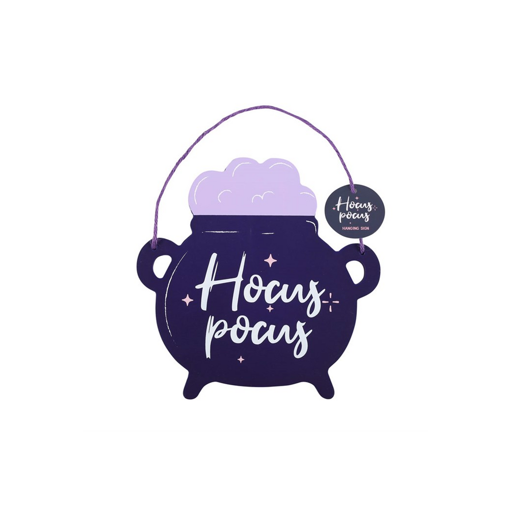 Hocus Pocus Cauldron Shaped Hanging Sign