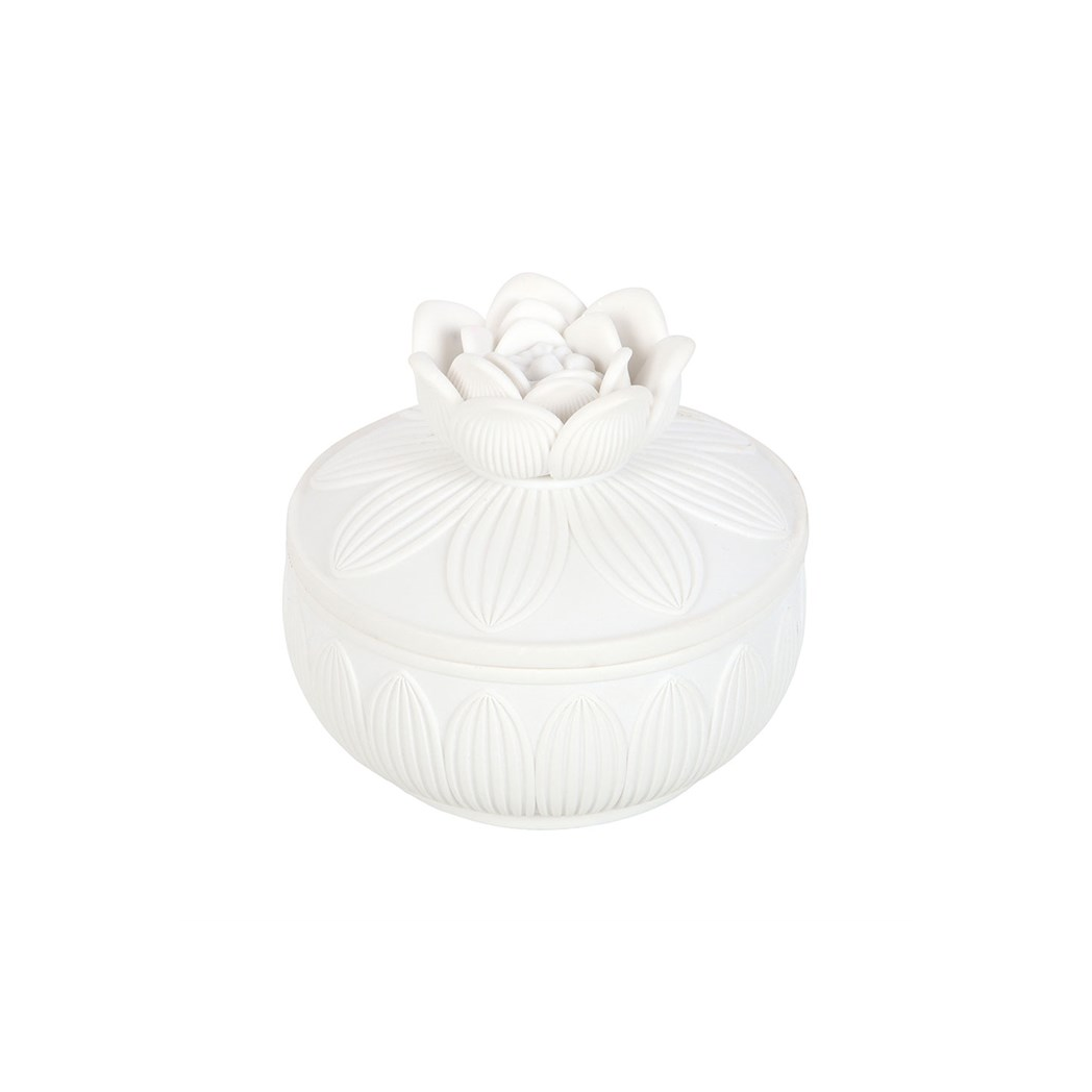 White Lotus Flower Trinket Box