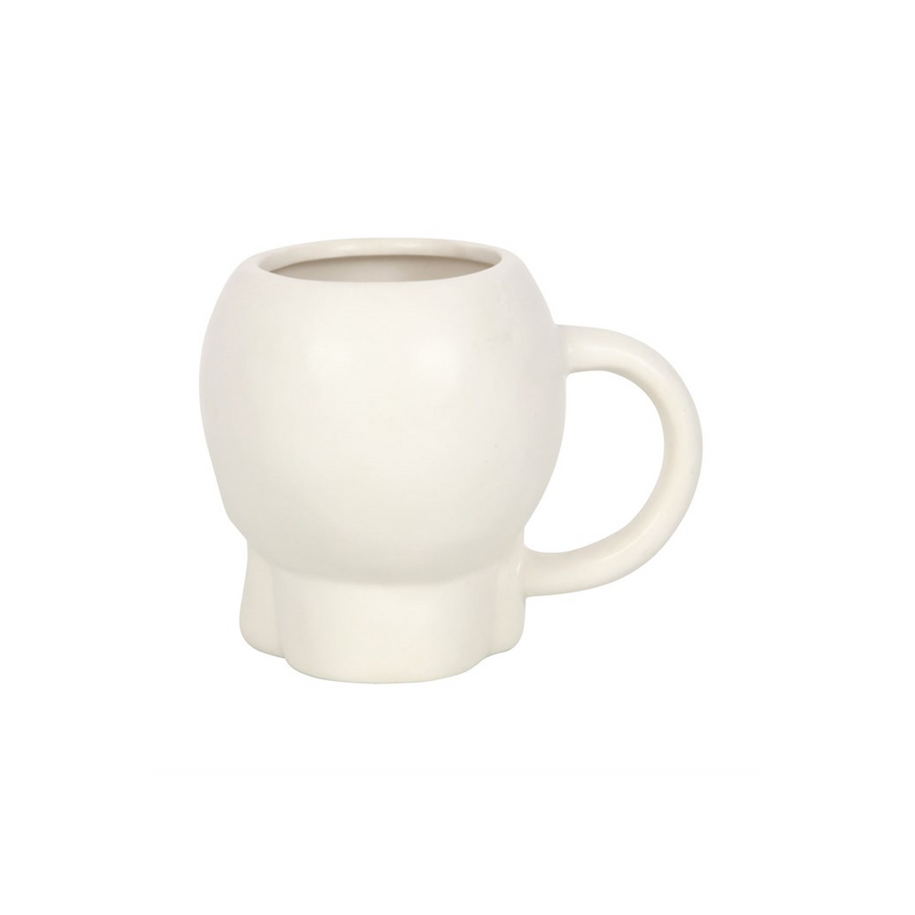 Matte White Skull Mug