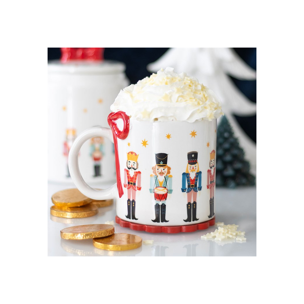 Nutcracker Print Mug with Bow