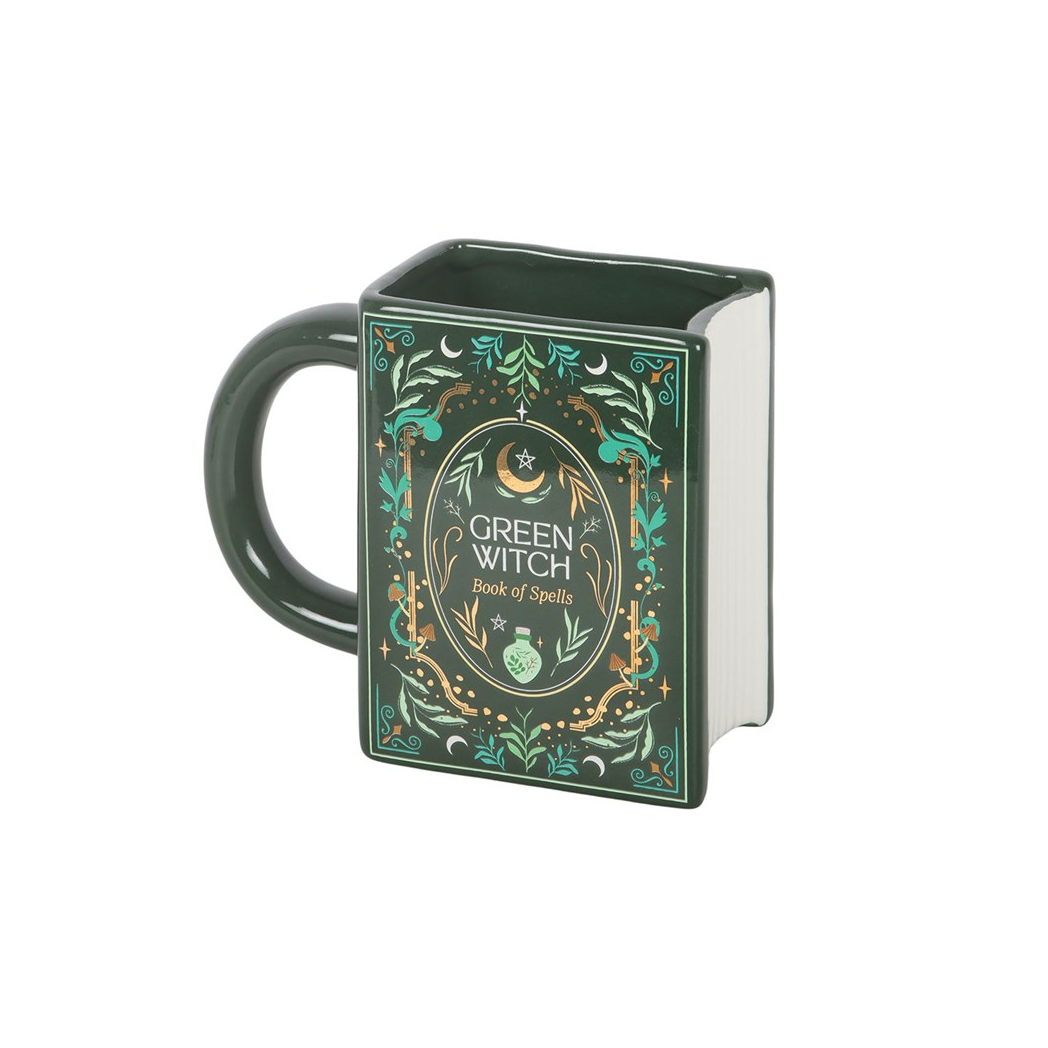 Green Witch Book Shaped Mug