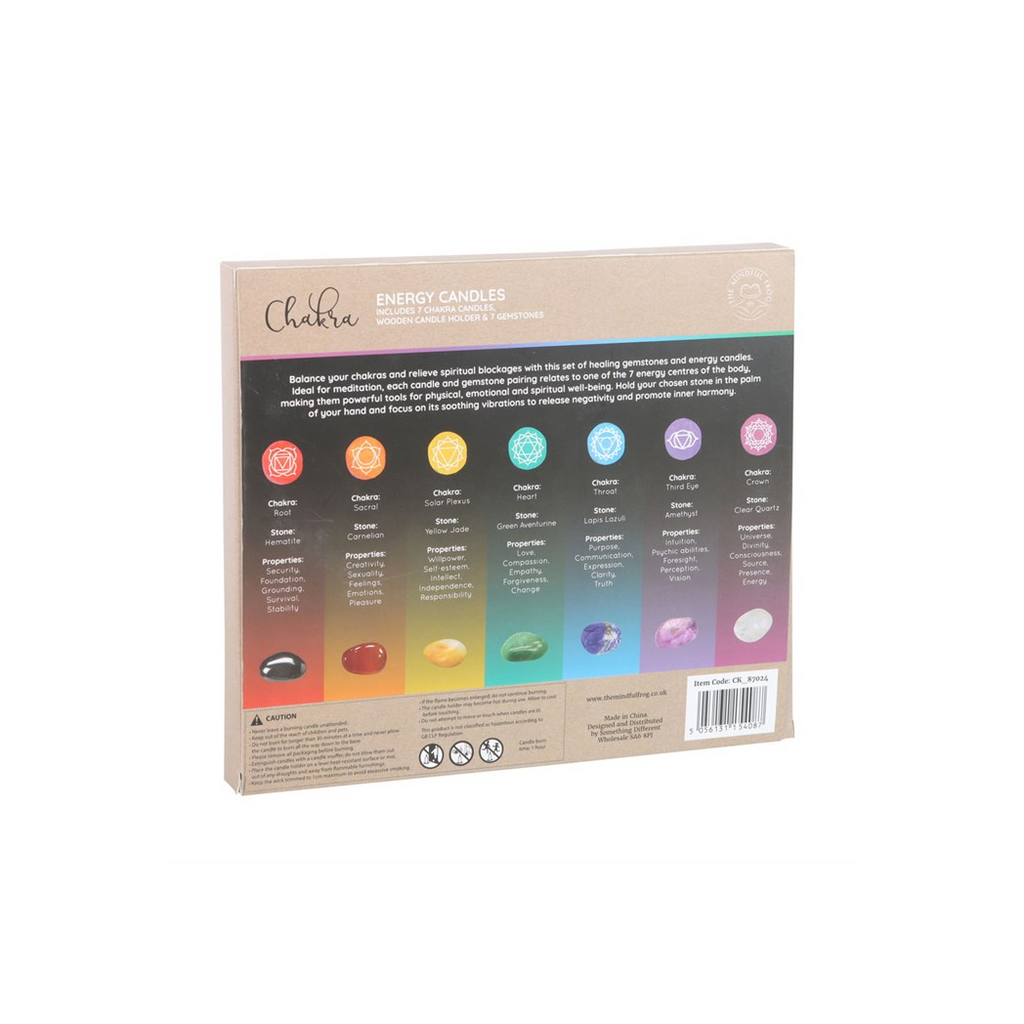Chakra Energy Candle and Crystal Gift Set