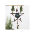 Green Witch Hanging Willow Pentagram with Bells