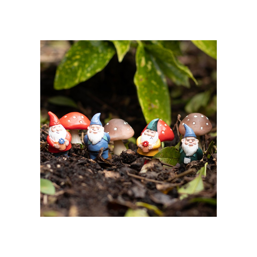 Set of 4 Mini Mushroom Plant Pot Pals