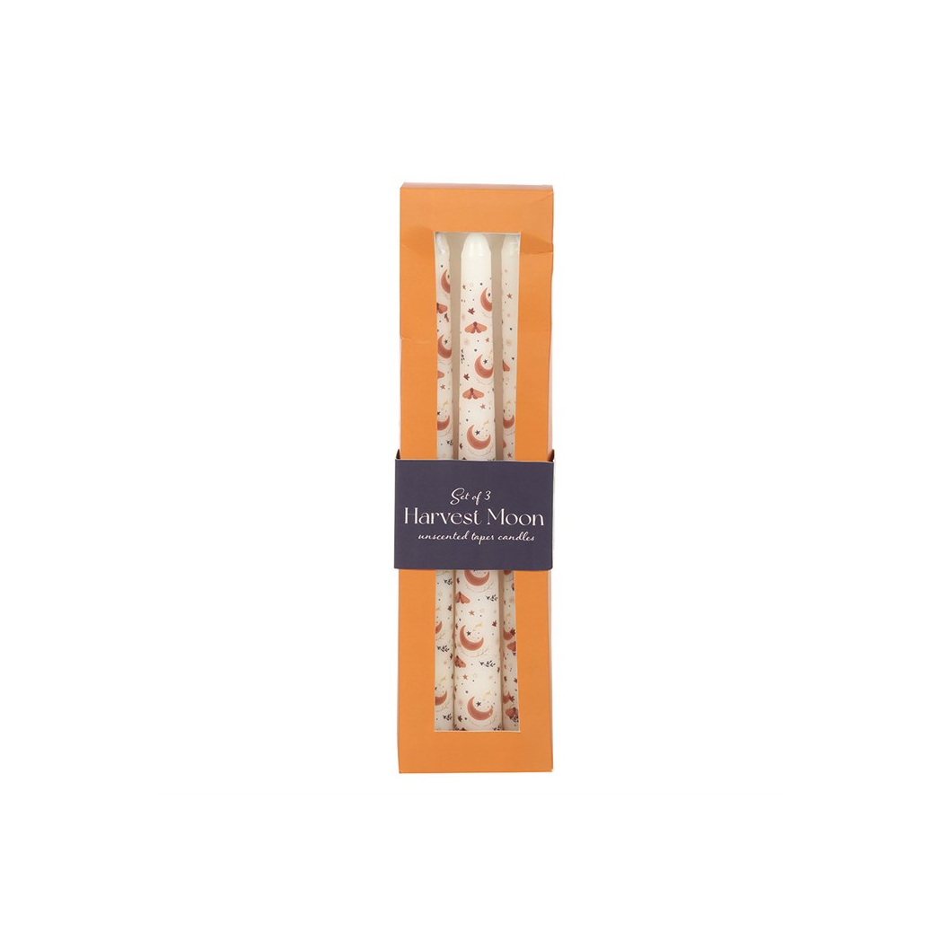 Set of 3 Harvest Moon Taper Candles