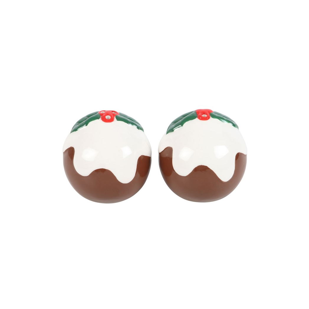Christmas Pudding Salt and Pepper Shakers