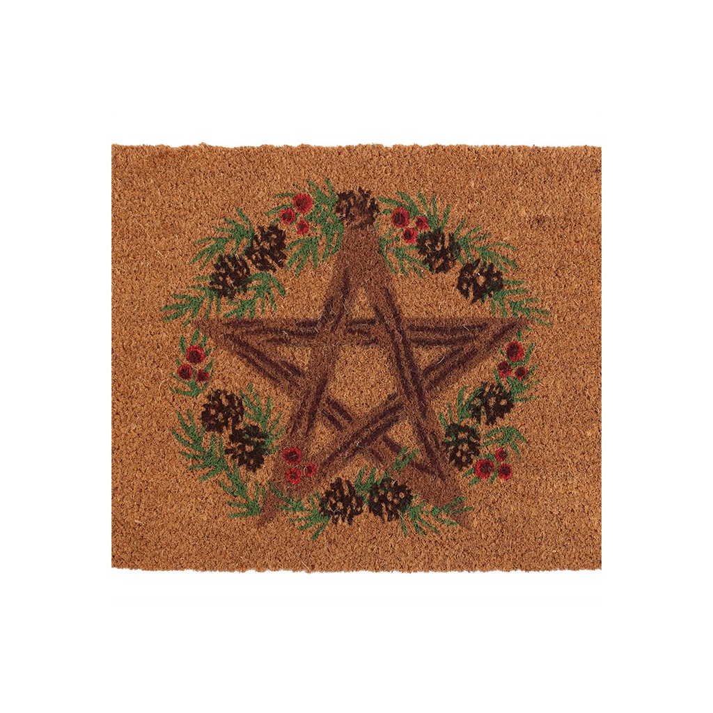 Natural Winter Solstice Pentagram Doormat