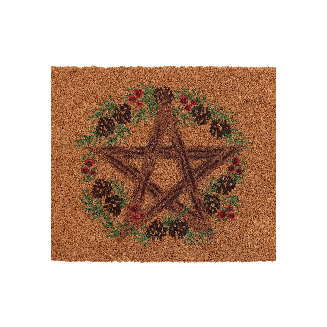 Natural Winter Solstice Pentagram Doormat