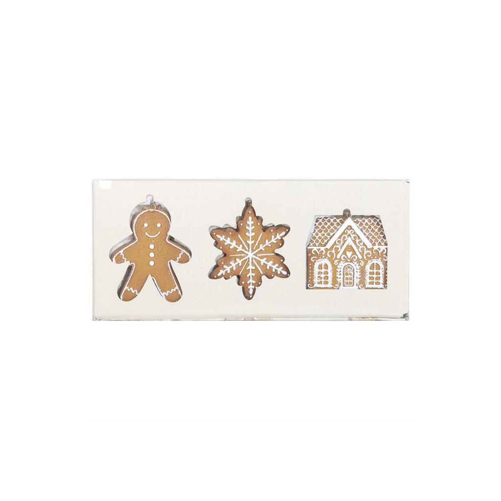 Set of 3 Hanging Gingerbread Decorations
