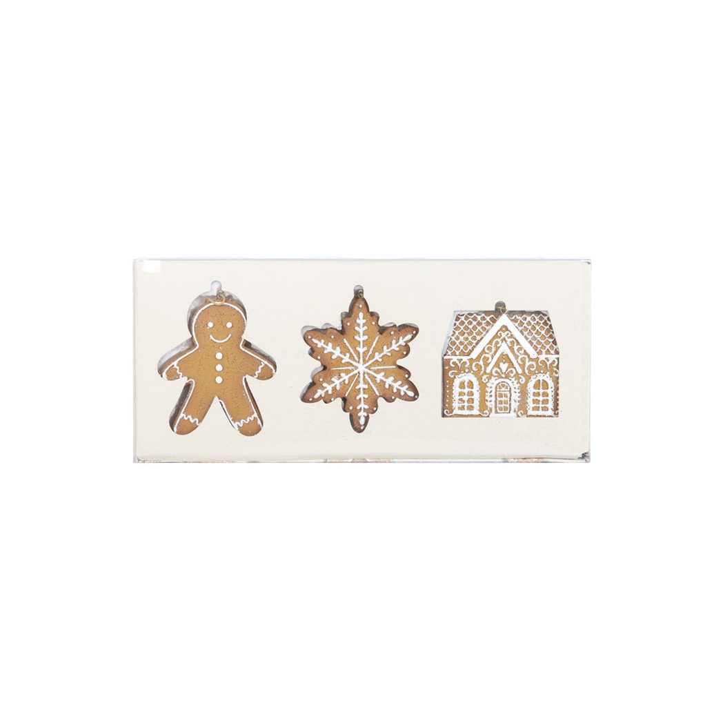 Set of 3 Hanging Gingerbread Decorations