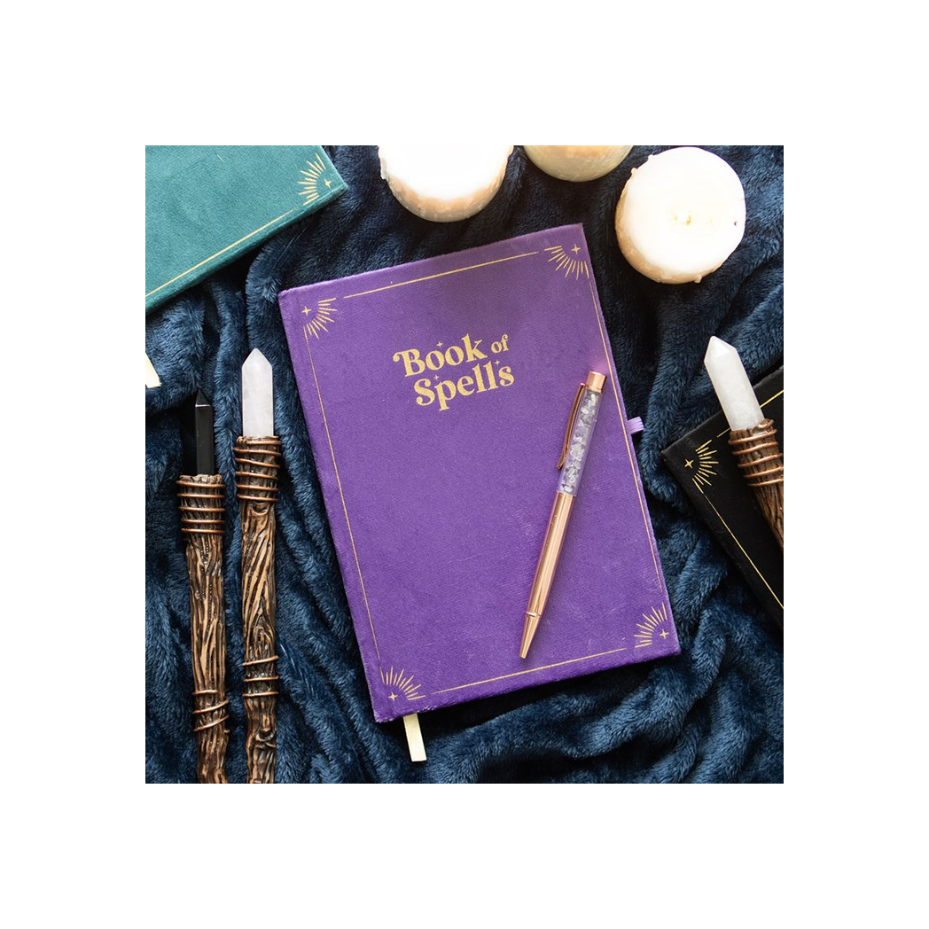 Book of Spells Journal with Amethyst Crystal Pen