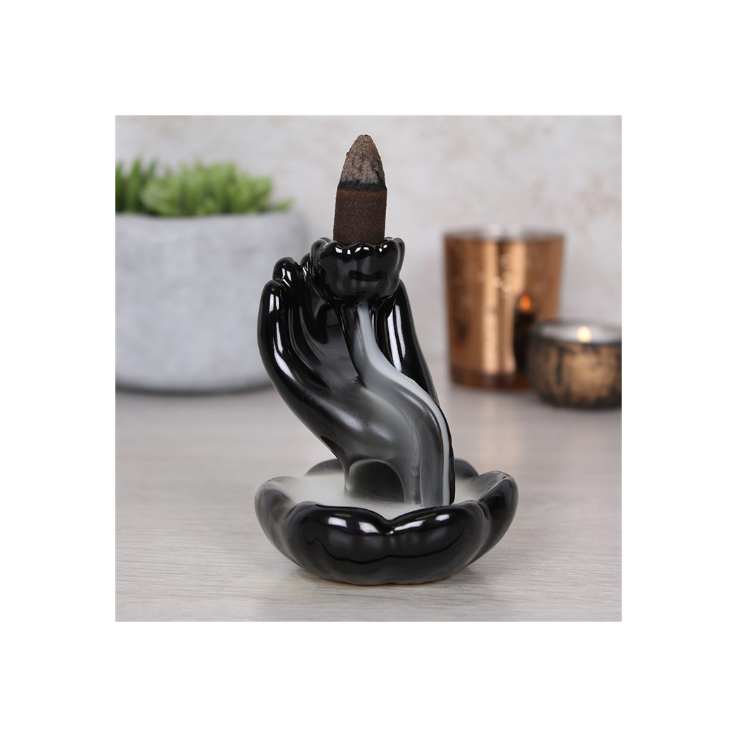 Hand & Lotus Flower Backflow Incense Burner