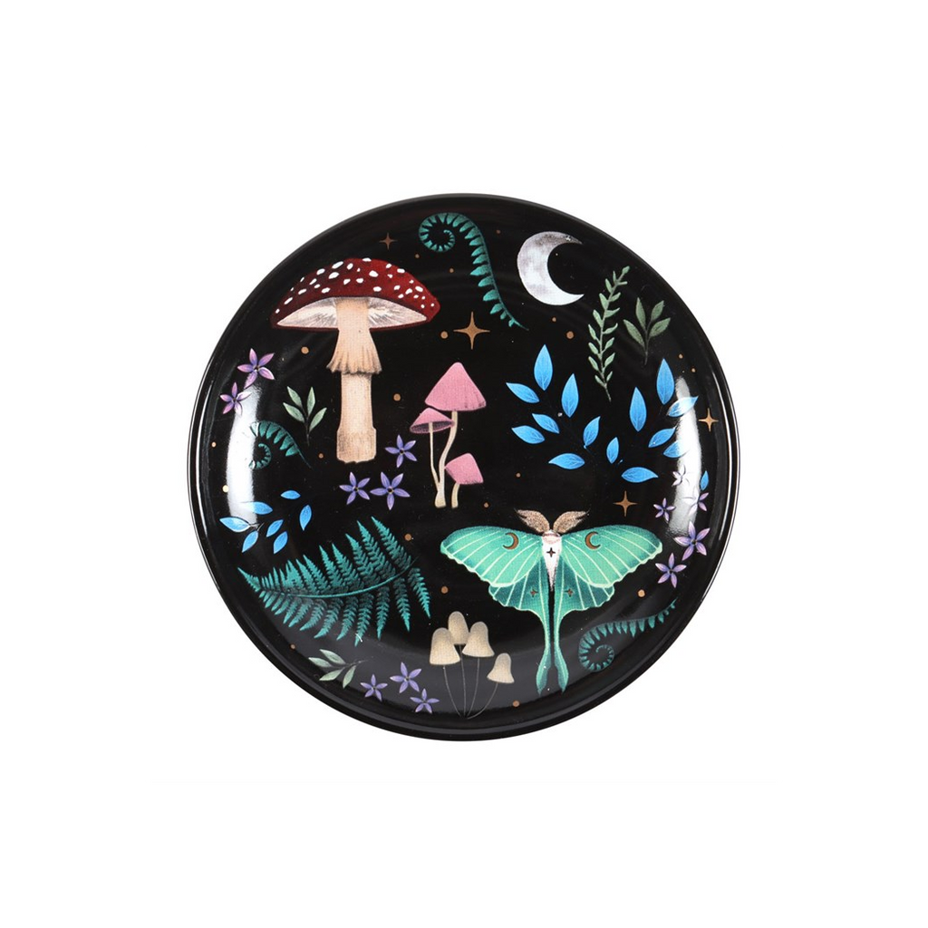 Round Dark Forest Print Trinket Dish