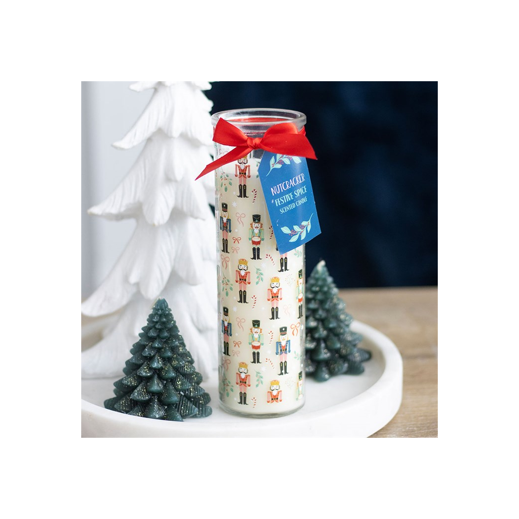 Nutcracker Print Festive Spice Tube Candle