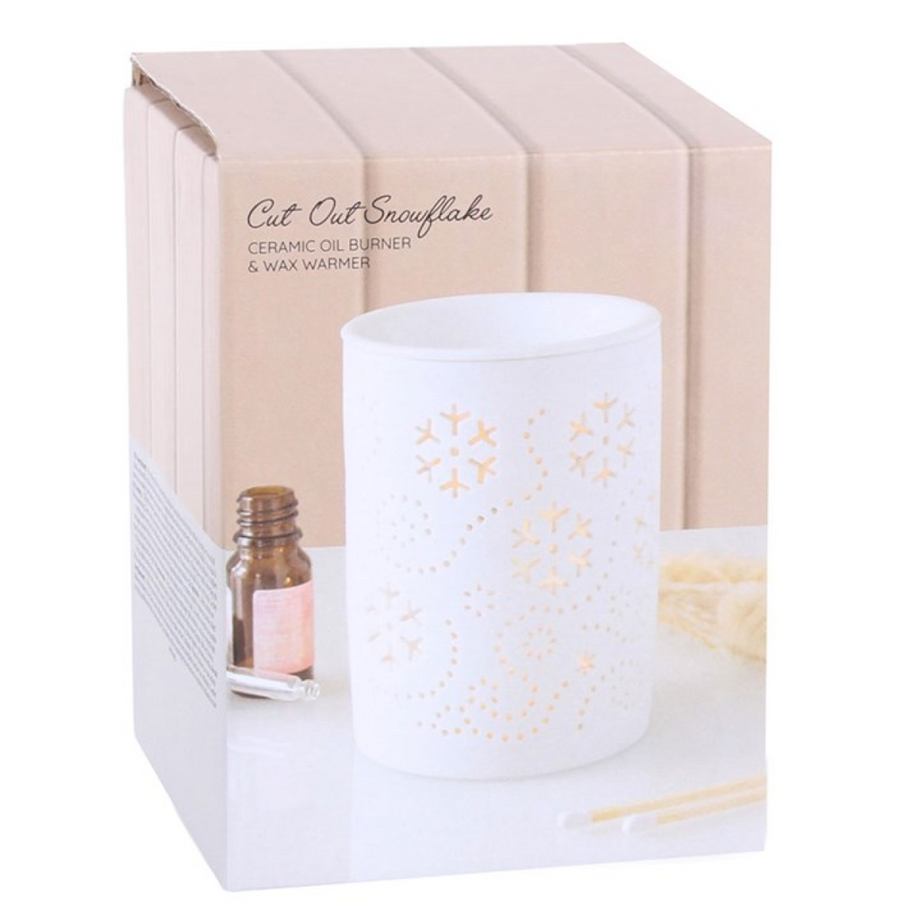 White Snowflake Cut Out Oil Burner and Wax Warmer