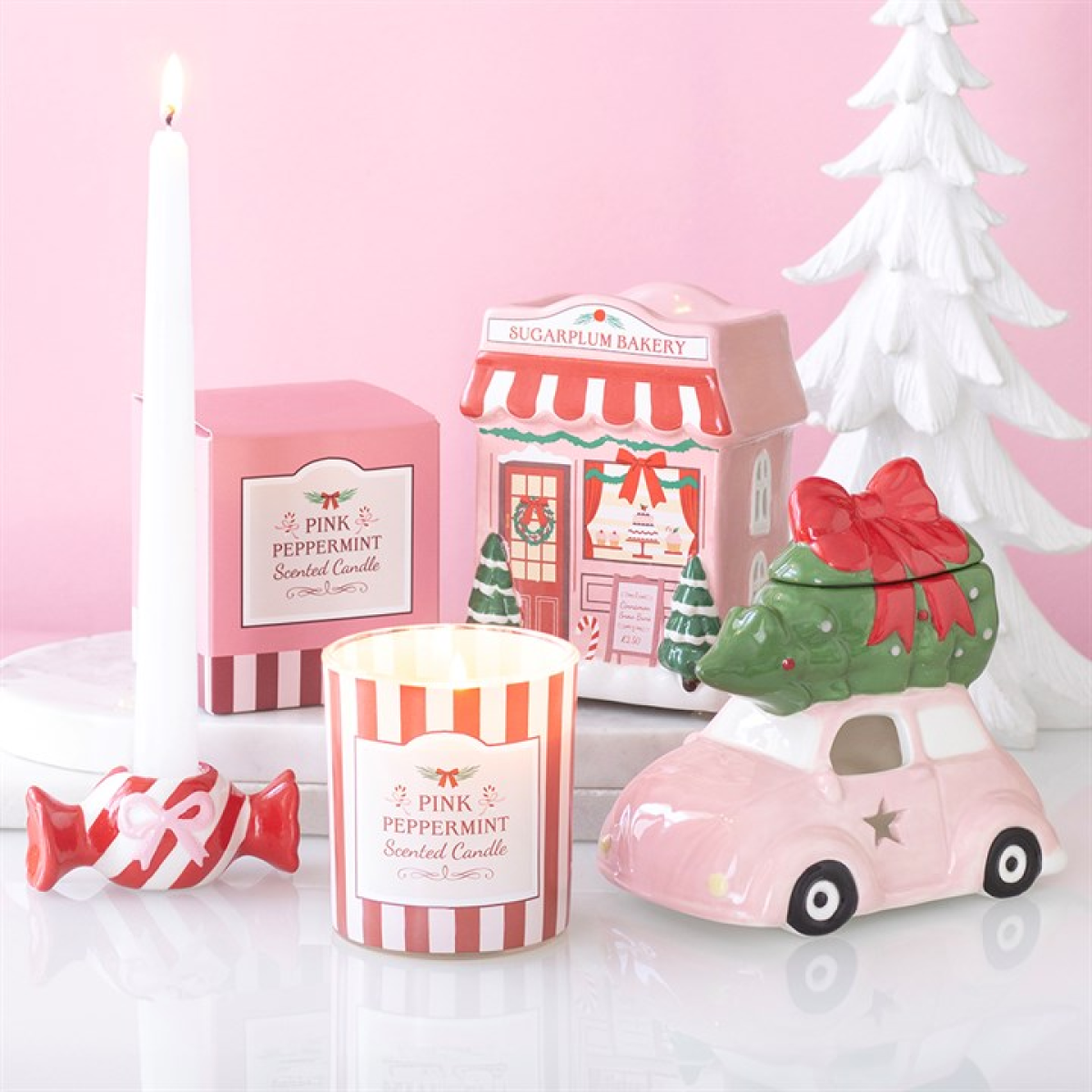 Christmas Candy Taper Candle Holder
