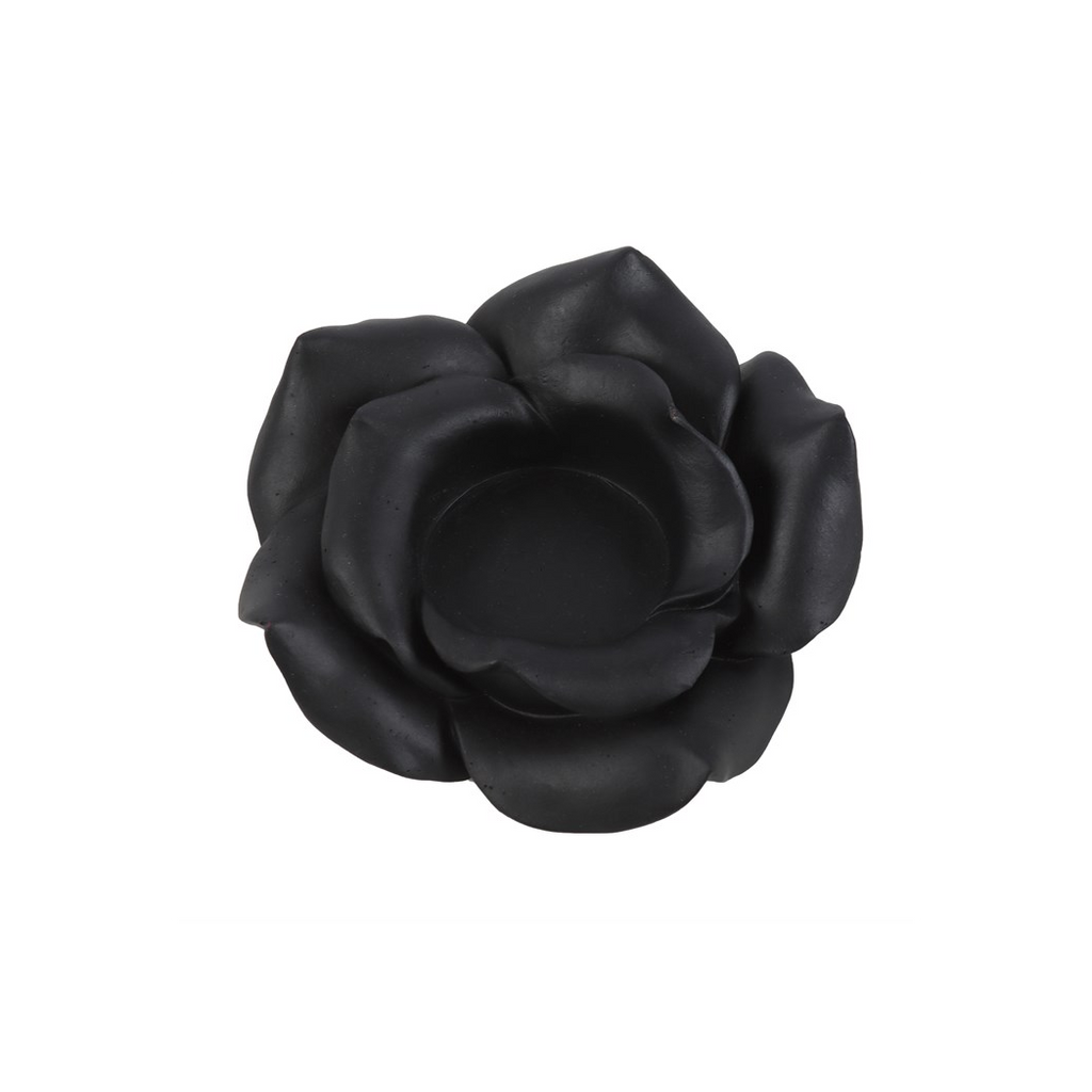 Black Rose Resin Tealight Candle Holder