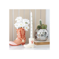 White Cowboy Boot Candle Holder with Taper Candle